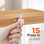 Yocice 6Pack Rotatable Cord Organizer, Spring Cable Clips Desk Cable Management - Image 5