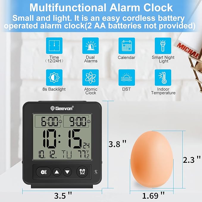 Geevon Small Atomic Travel Alarm Clock - Image 4