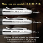 BEILUNER 318 Luxury Personalized Leather Pen, Hand-Stitched Premium Black - Image 2