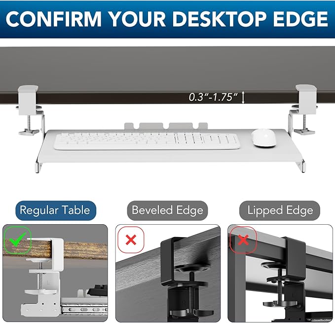 AX WABER Keyboard Tray Under Desk Pull Out - Image 7