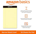 Amazon Basics 50 sheet Narrow Ruled Lined Writing Note Pad, 5 inch x 8 inch - Image 2