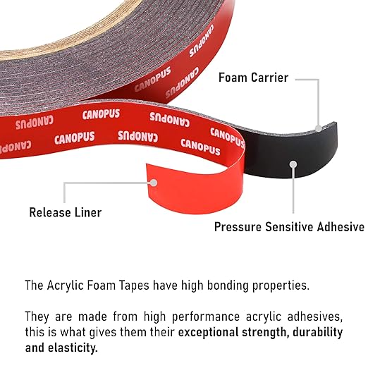 CANOPUS Double Sided Tape, 5952 Heavy Duty Mounting Tape, Strong Bond & - Image 3