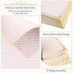 Sabary 200 Sheets Lined Stationary Writing Paper 8.5 x 11 Inch Fancy Vintage - Image 3