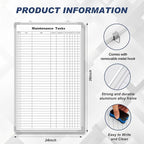 Lined Whiteboard Blank Grid Aluminum Frame Dry Erase Board Reusable Wall - Image 2