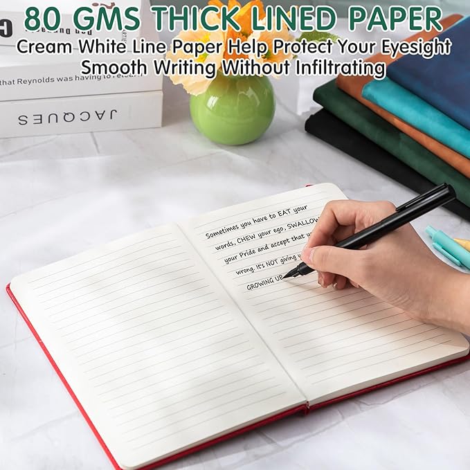 Qeeenar 24 Pack Leather Notebook Journals Bulk 5.7" x 8.3" Harder Cover A5 - Image 4