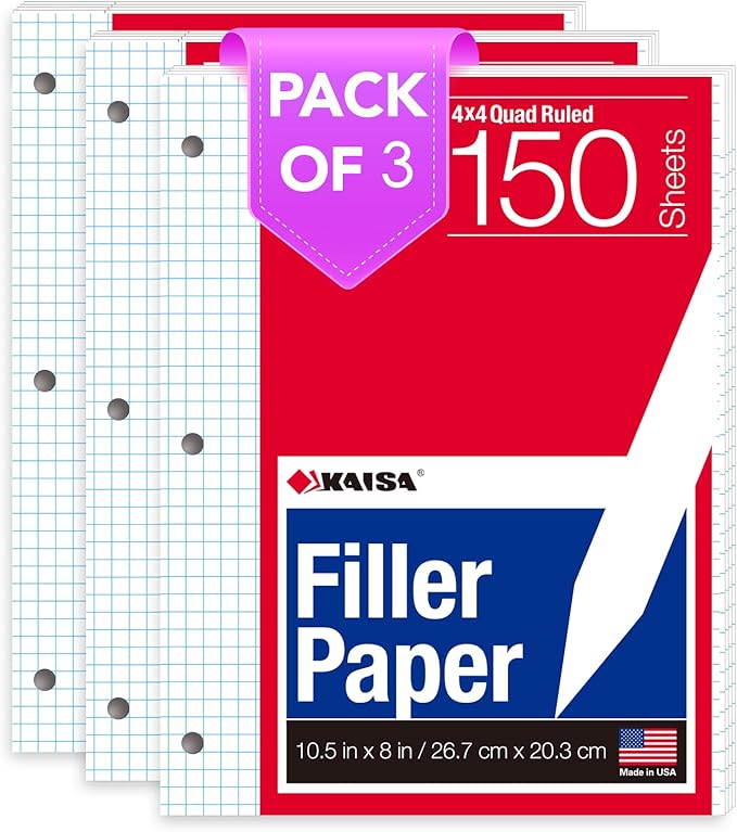 KAISA Graph Paper Filler Paper, 150sheet/pack by KAISA