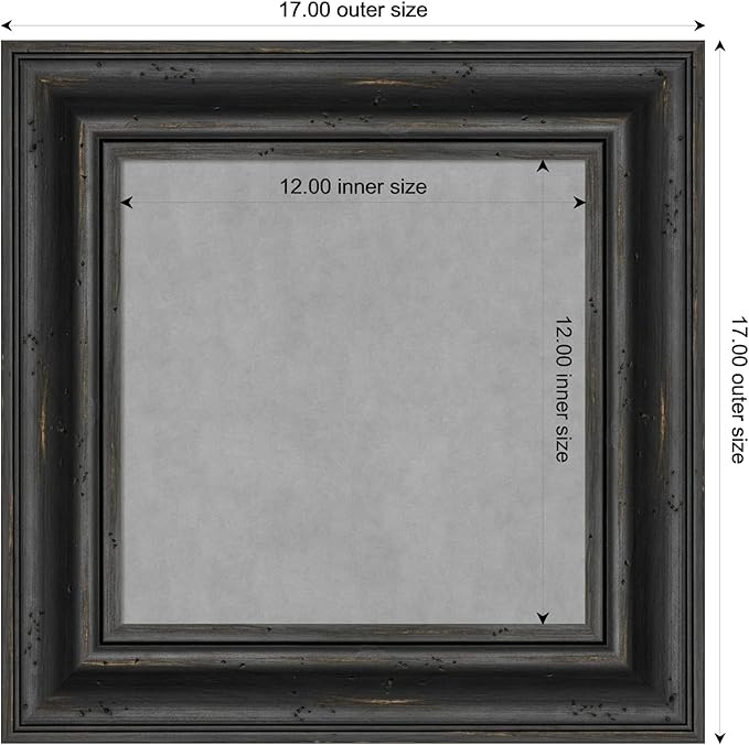 Amanti Art Black Framed Magnetic Board 17x17 X-Small Vision Board - Image 4