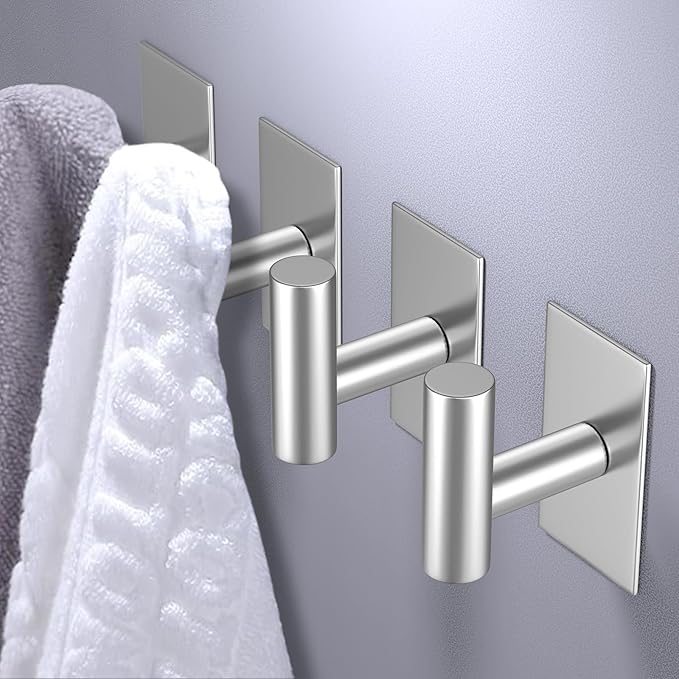 VAEHOLD Wall Towel Hooks, Heavy Duty Sticky Holder Waterproof Towel Hooks - Image 2