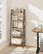 Hzuaneri Ladder Shelf, Bookshelf Bookcase, Freestanding Corner Storage Shelve - Image 7