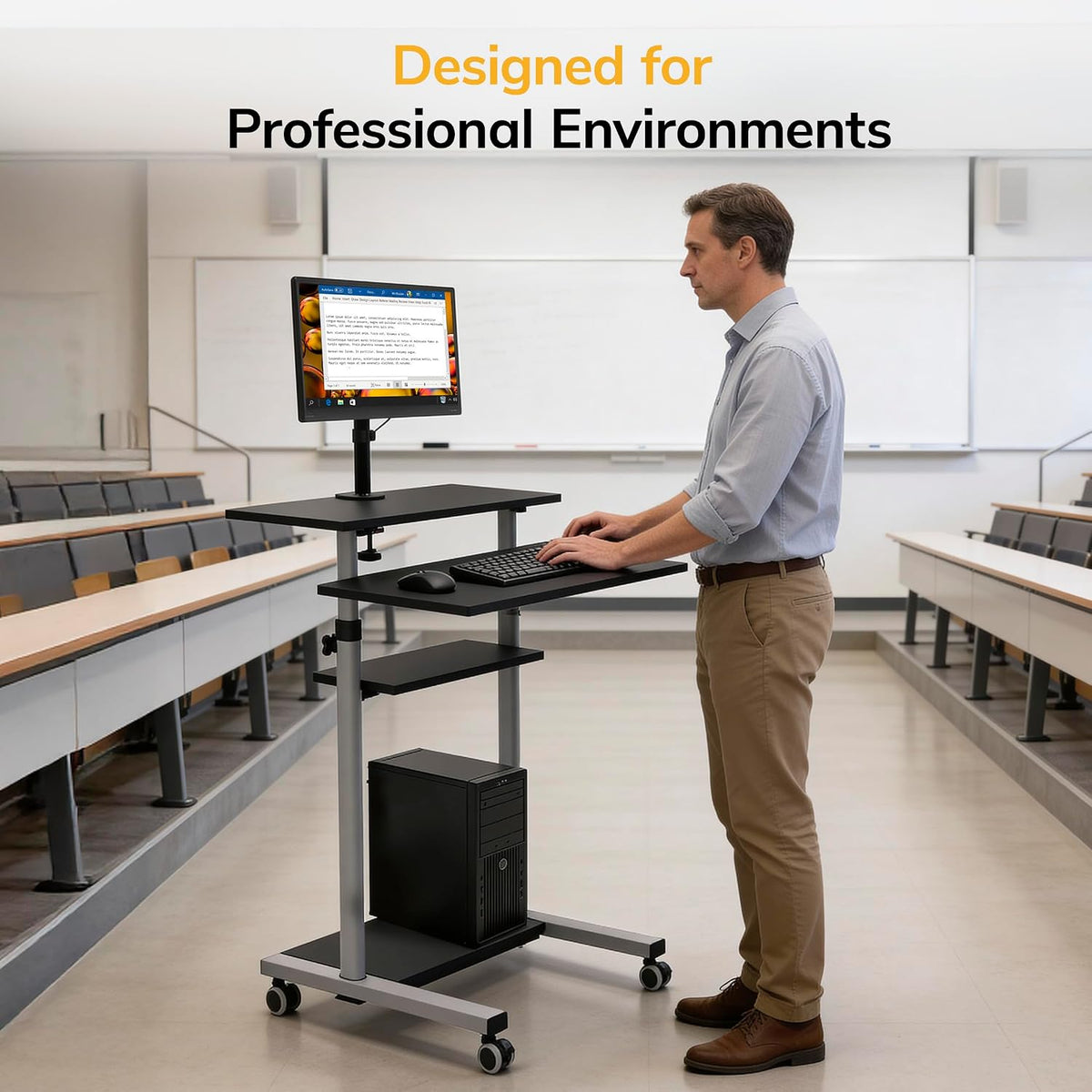 Mount-It! Mobile Computer Cart with Monitor Mount for Screen up to 32", ...