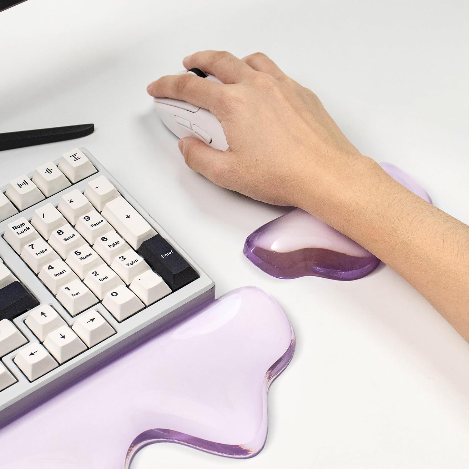 Gel Keyboard and Mouse Wrist Rest Set,Wrist Pad for Computer Keyboard | Purple Wrist Support for Keyboard 60%/68%/75%, Keyboard Cushion, Comfort & Support for Typing and Gaming