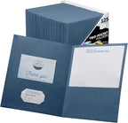 FILE-EZ Two-Pocket Folders, Dark Blue, Textured Paper, Letter Size by FILE-EZ
