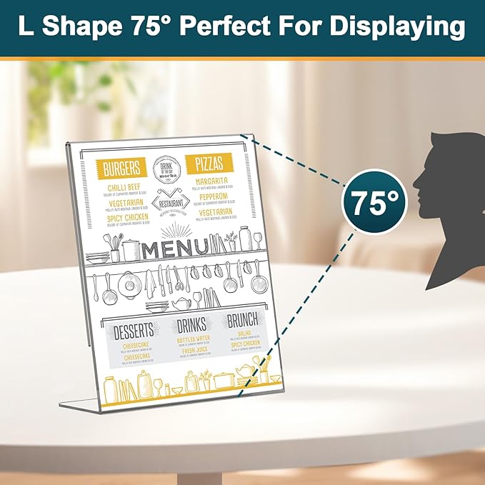Acrylic Sign Holder 4x6, 22 Pack Clear Plastic Table Paper Display Stand - Image 4