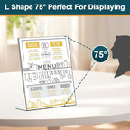 Acrylic Sign Holder 4x6, 22 Pack Clear Plastic Table Paper Display Stand - Image 4