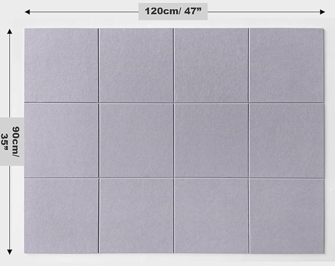 DECORITA Felt Wall Tiles | Large Cork Board Alternative | Aesthetic Felt - Image 2