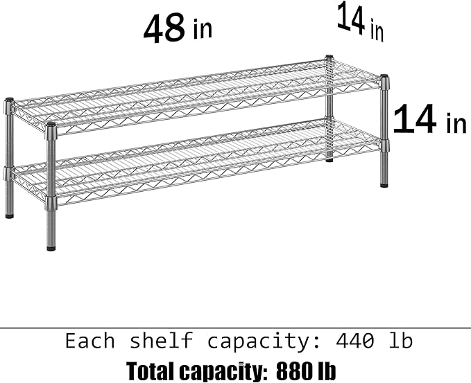 Regal Altair 14" Deep x 48" Wide x 14" Height Wire Shelving Kit | 2-Tier | NSF - Image 3