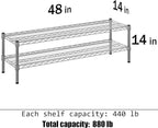 Regal Altair 14" Deep x 48" Wide x 14" Height Wire Shelving Kit | 2-Tier | NSF - Image 3