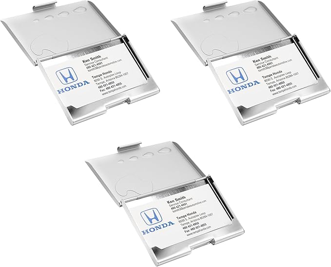 Stephanie Imports Set of 3 Slim & Minimalist Metal Business Card Holder Unisex - Image 3