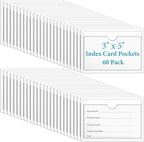 60 Pack 3" x 5" Index Card Pockets by koorito