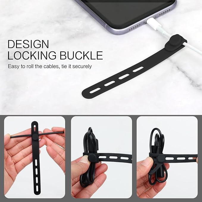 Donruby 24Pcs Silicone Cable Ties - Image 5
