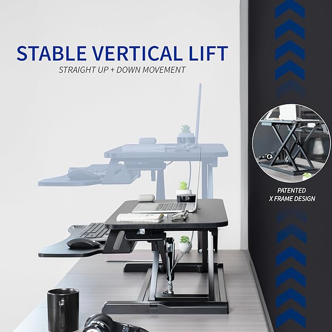 VIVO 42 inch Desk Converter, K Series, Height Adjustable Sit to Stand Riser - Image 5