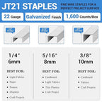 meite JT21 Staples, 1/4 Inch Galvanized Fine Wire Staples - Image 2