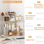 SUNZOS Bathroom Counter Organizer, 2-Tier Corner Bathroom Organizer Countertop - Image 6