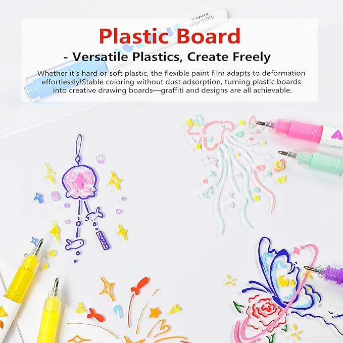 kander Acrylic Gel Pens, 12 Colors Highlighter Acrylic Gel Ink Pens - Image 8