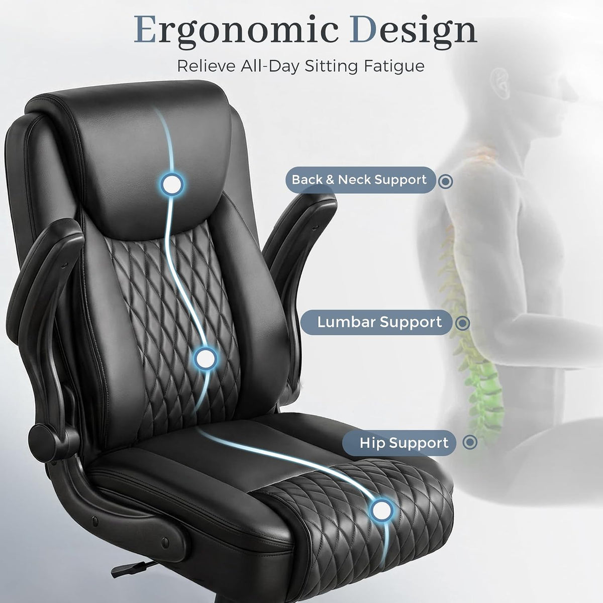 gtpoffice executive office chair with comfortable lumbar support, package contents