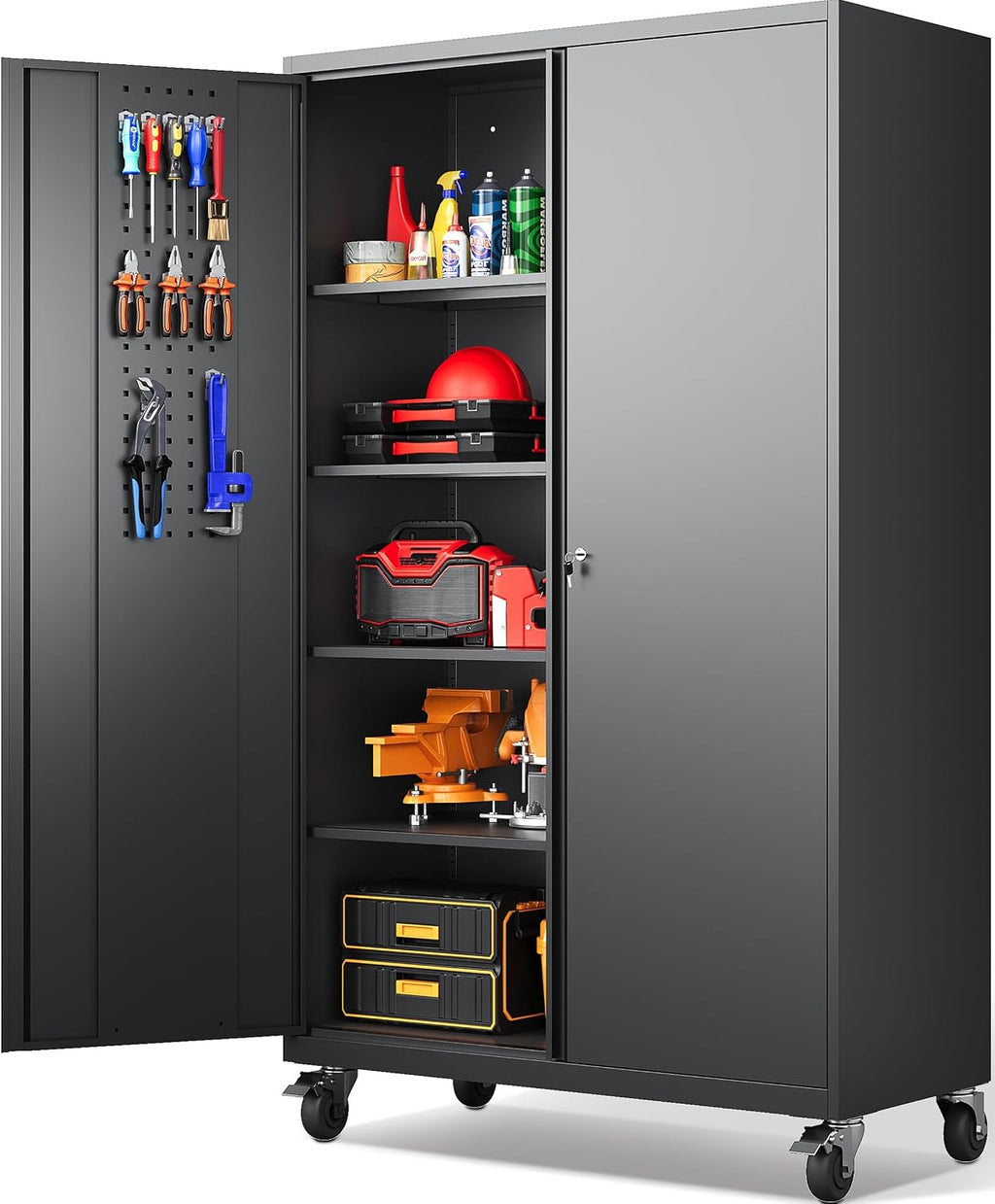 sisesol wide & deep metal storage cabinet with, main product view