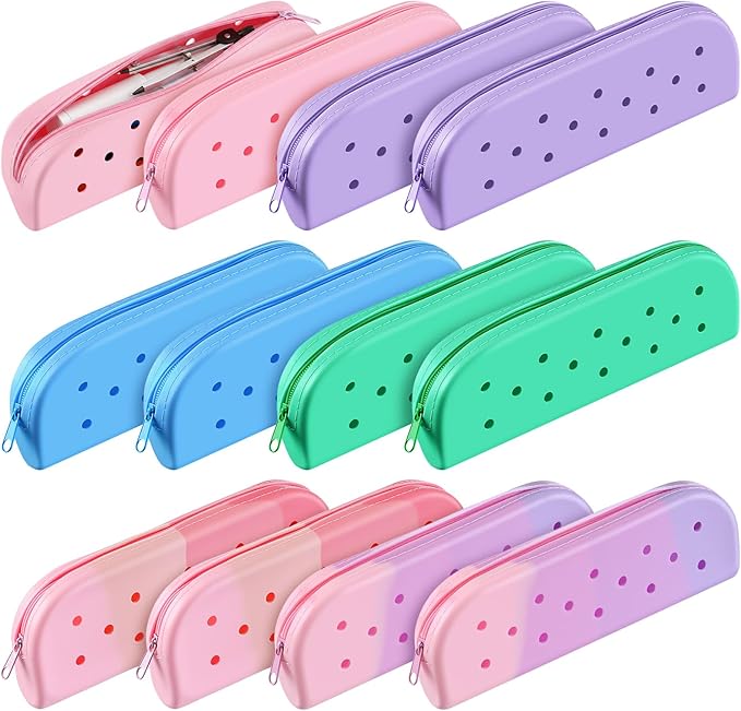Bulyoou 12 Pcs Small Silicone Pencil Pouch Bulk Colorful Silicone Waterproof by Bulyoou