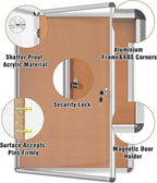 Mifuro 38"x28" Enclosed Bulletin Board, Lockable Weather-Resistant Aluminum - Image 3