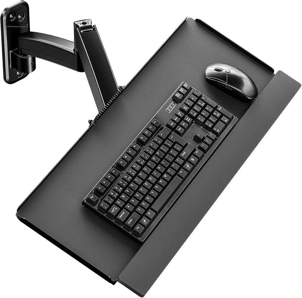 Keyboard Tray Wall Mount, Sit-Stand 26 Inch Keyboard and Mouse Stand, Height