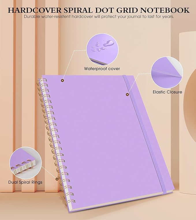 Dotted Notebook, Spiral Notebook Journal 8.5” x 11”, A4 Large Dot Grid Notebooks - Image 3