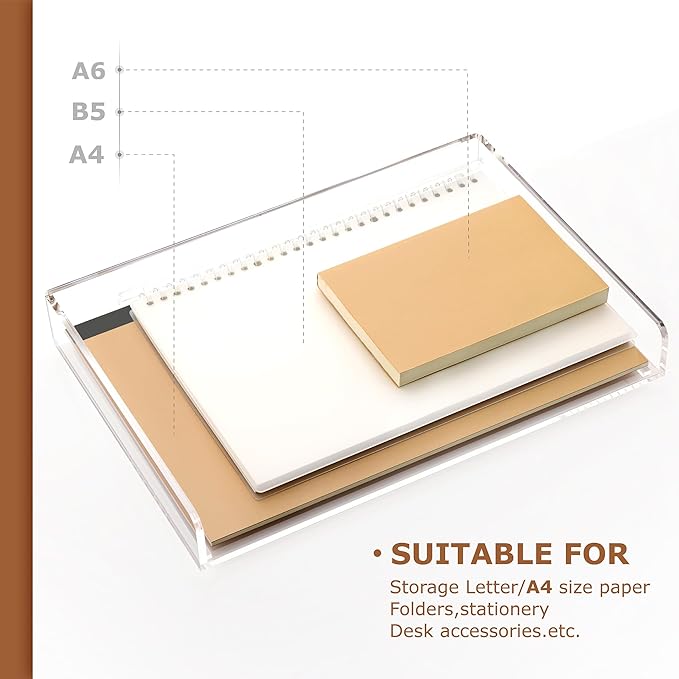 SANRUI 4 Tier Clear Desk Paper Letter Organizer Trays, A4 Stackable File - Image 7