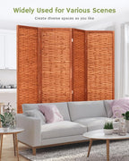 JOSTYLE 6ft Folding Privacy Screens 4-Panel Freestanding Room Dividers - Image 4