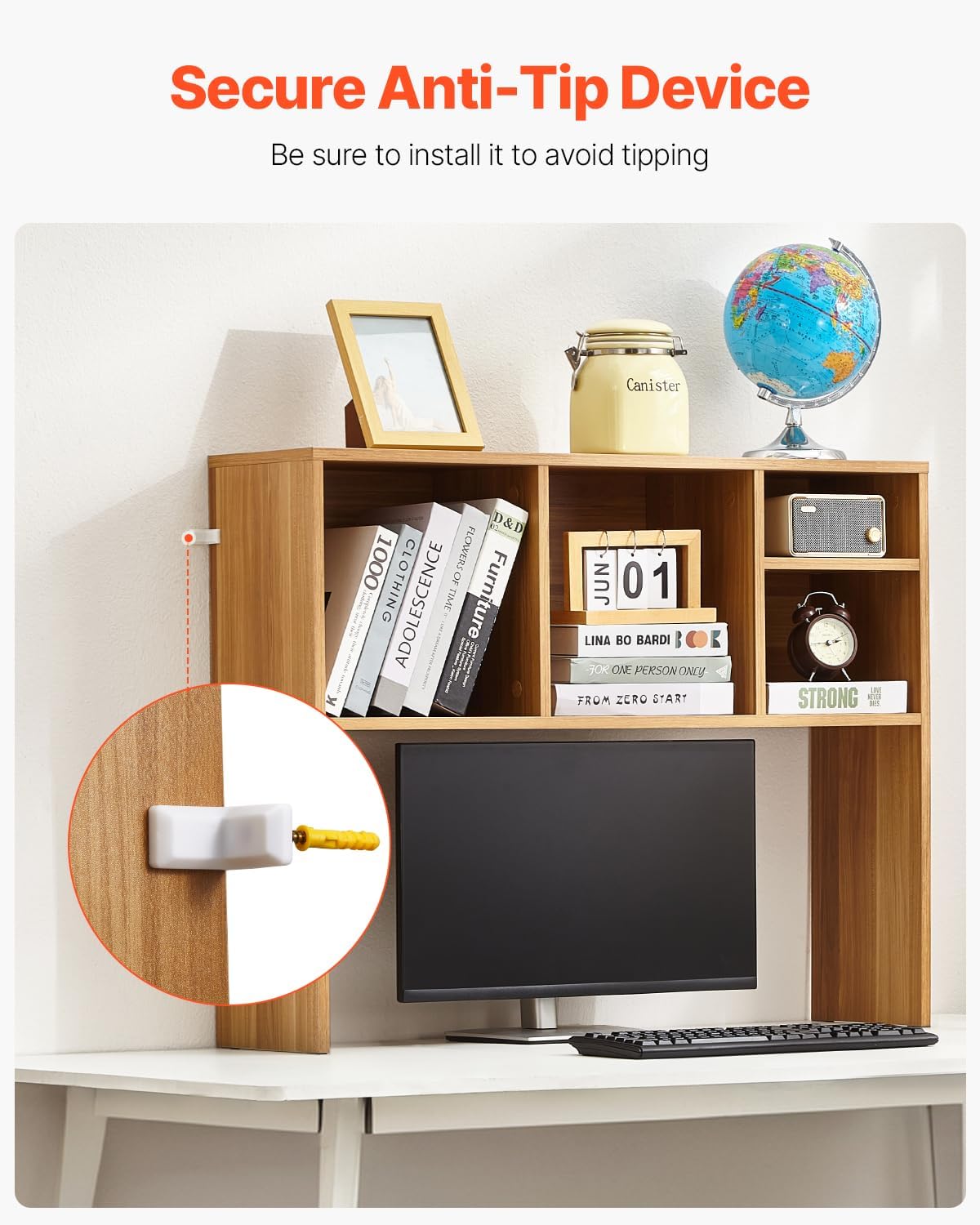 VEVOR Desktop Bookshelf, Storage Organizer with 5 Shelves for Computer Desk, ...