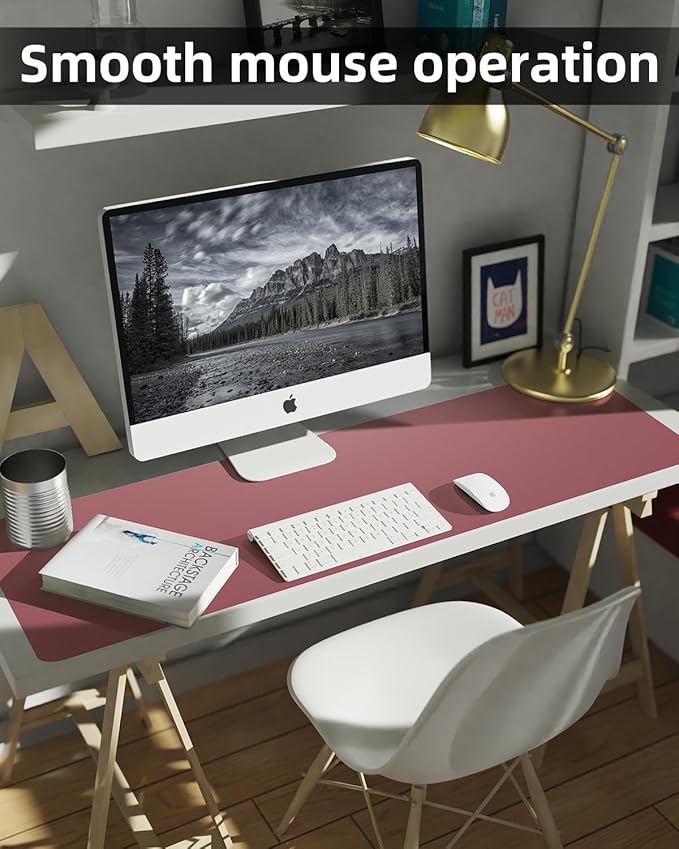 Leather Desk Pad Protector, Large Desk Mat, Mouse Pad, Non-Slip PU Leather Desk - Image 4
