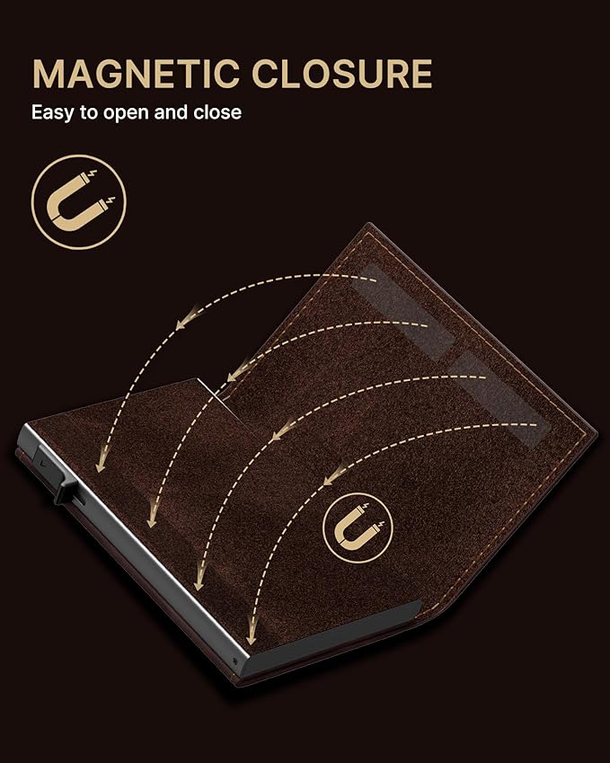 typecase Mens Wallet Card Holder: Pop Up Aluminum Case, Genuine Leather - Image 8
