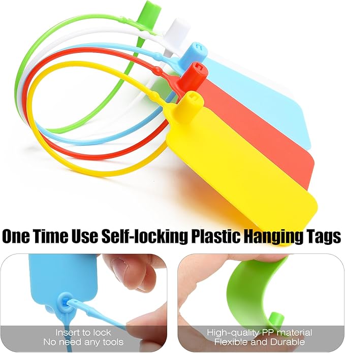 100 Blank Plastic Tags for Labeling Waterproof Hanging Labels Writable Tags - Image 5