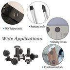 50 Sets Chicago Screws Carbon Steel Binding Screws Rivet Book Binding DIY Leather Craft Assembly Bolt M5*7mm Black