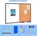 Magnetic White Board and Cork Board Combo, 24 X 18 inches Whiteboard Bulletin - Image 4