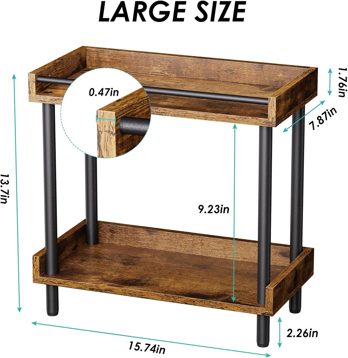Coffee Bar Organizer and Kitchen Countertop Shelf - 2 Tier Spice Rack, Mug Ho...