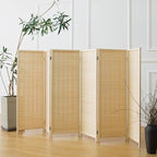 Furnnylane 6 Panel Short Room Divider Screen, Small Bamboo Panel Divider by Furnnylane