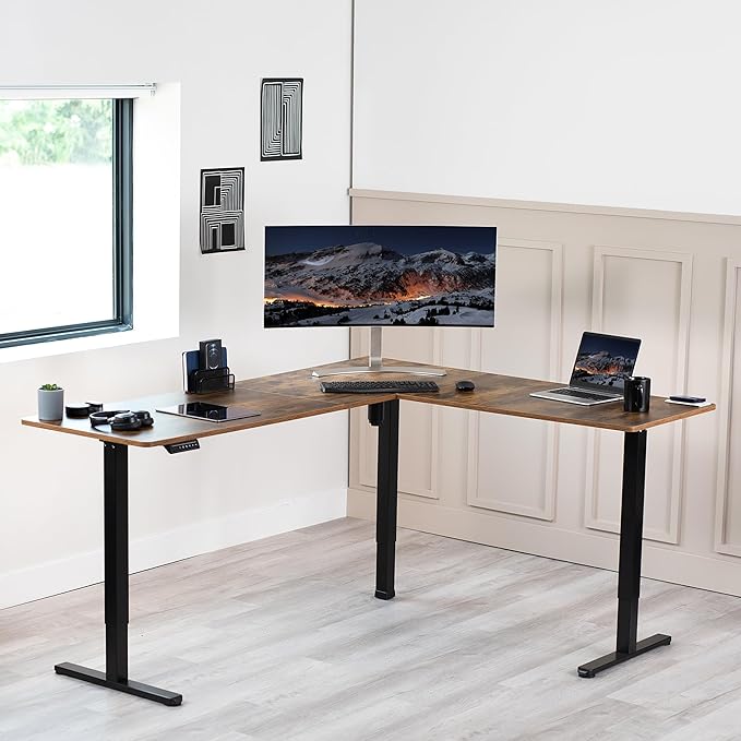 VIVO Electric Corner 75 x 63 inch L-Shaped Standing Desk, Memory Height - Image 8