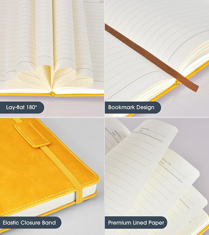 Biuwory Lined Journal Notebook for Women Men, 256 Pages A5 Hardcover Leather - Image 4
