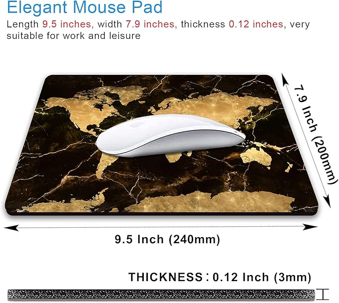 IMAYONDIA Square Mouse Pad, World Map Mouse Pad, Non-Slip Rubber Mouse Pad - Image 2