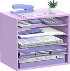 SHARKWOODS 5-Tier Wood Desk Organizer, Paper Tray Organizer by SHARKWOODS