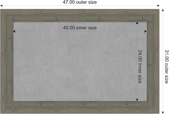 Amanti Art Grey Framed Magnetic Board 31x47 Large Vision Board - Image 4