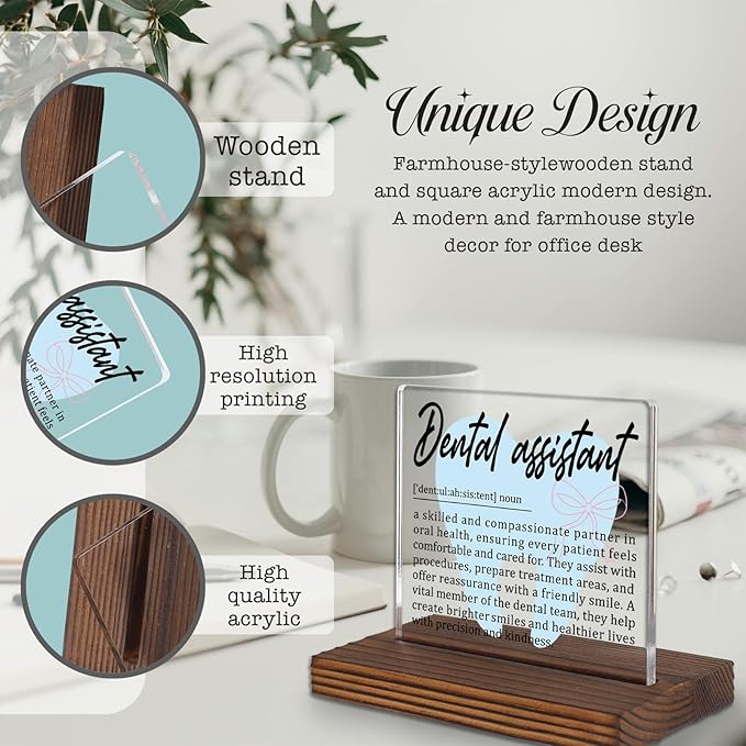 Dental Assistant Gifts, Thank You Desk Sign - Image 3